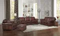 Eglinton Brown Leather 4 Piece Living Room Set
