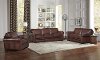 Carmel Brown Leather 3 Piece Living Room Set - Eglinton