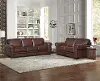 Eglinton Brown Leather 2 Piece Sofa and Loveseat Set