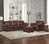 Classic Brown Leather 3 Piece Living Room Set - Eglinton