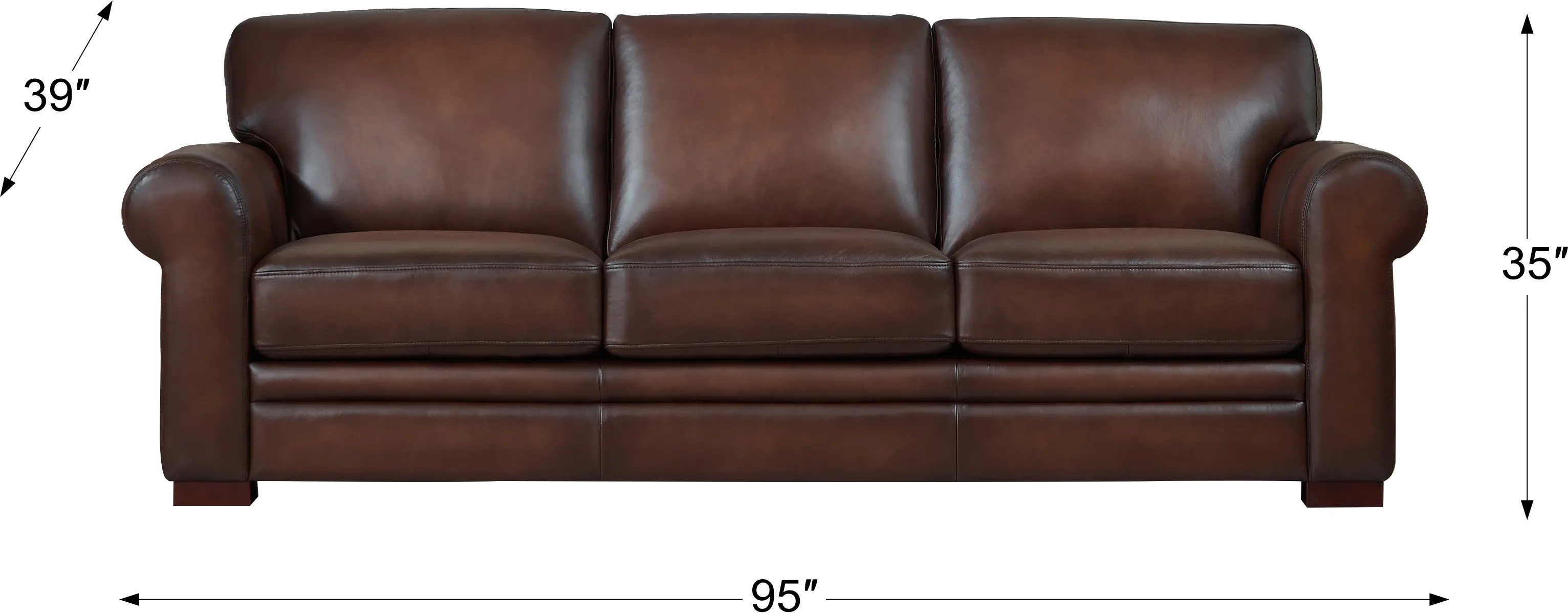 Eglinton Carmel Brown Leather Sofa and Chair Set-2