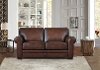 Classic Carmel Brown Leather Loveseat - Eglinton