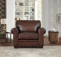Classic Carmel Brown Leather Chair - Eglinton