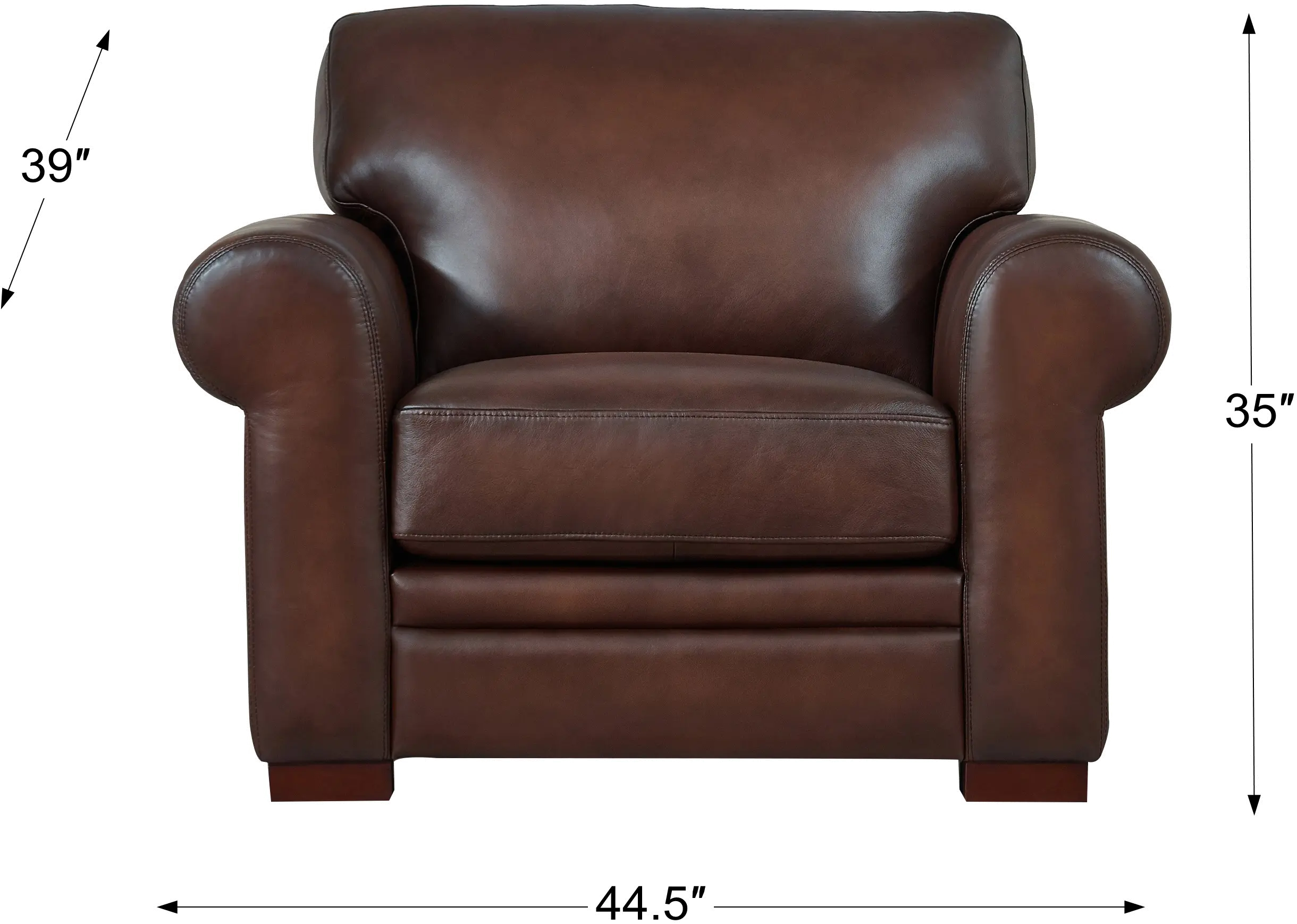 Classic Carmel Brown Leather Chair - Eglinton-2