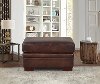 Classic Carmel Brown Leather Ottoman - Eglinton