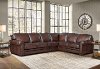 Classic Carmel Brown Leather 4 Piece Sectional - Eglinton