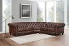 Traditional Brown Leather 3 Piece Sectional - Lanchester