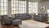 New Haven Ash Gray Leather 4 Piece Living Room Set