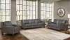 New Haven Ash Gray Leather 3 Piece Living Room Set