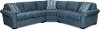 KIT Contemporary Blue 3 Piece Sectional Sofa - Orion
