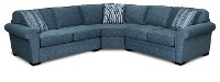 KIT Contemporary Blue 3 Piece Sectional Sofa - Orion