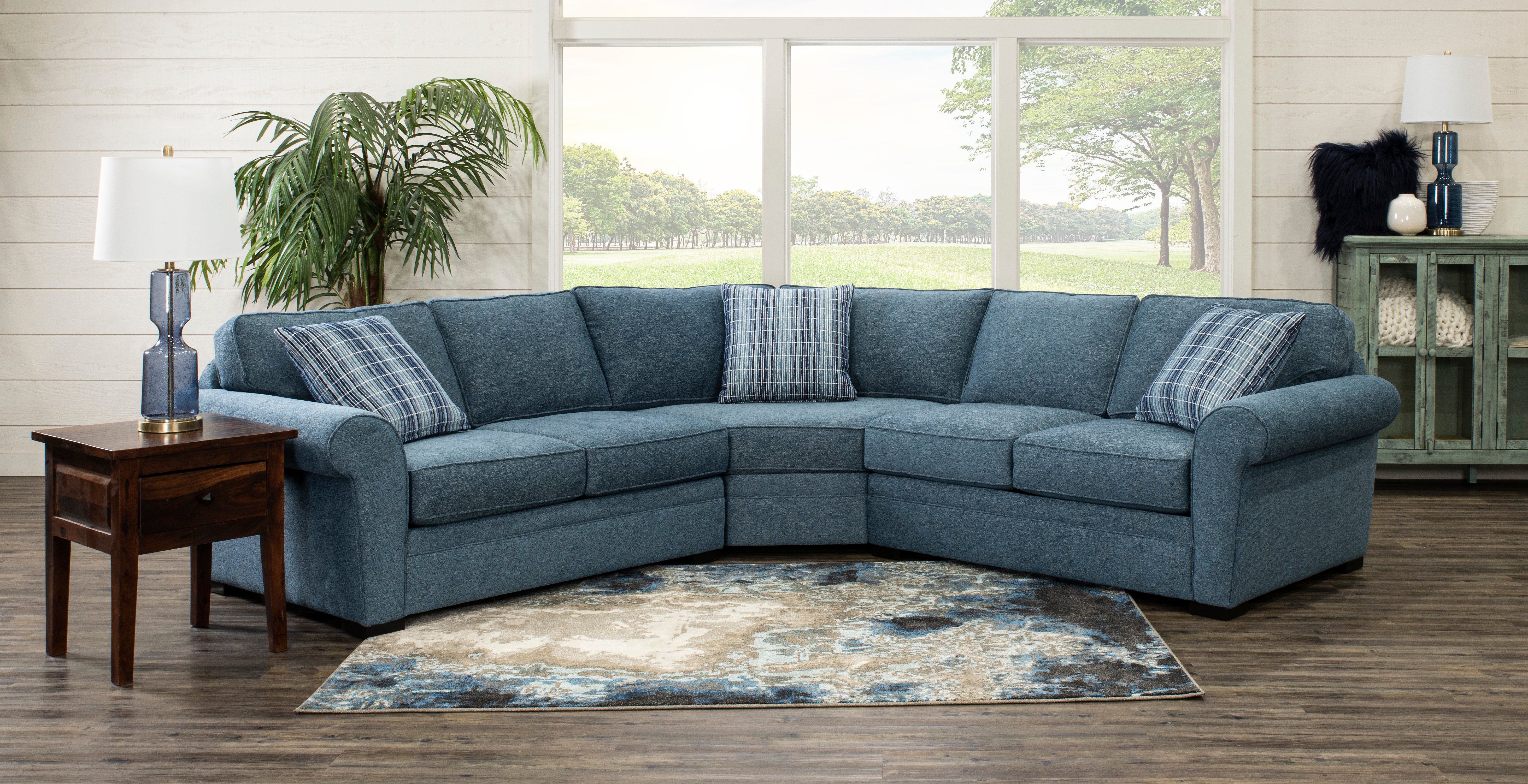 KIT Contemporary Blue 3 Piece Sectional Sofa - Orion-2