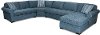 Blue 4 Piece Sectional Sofa with RAF Chaise - Orion