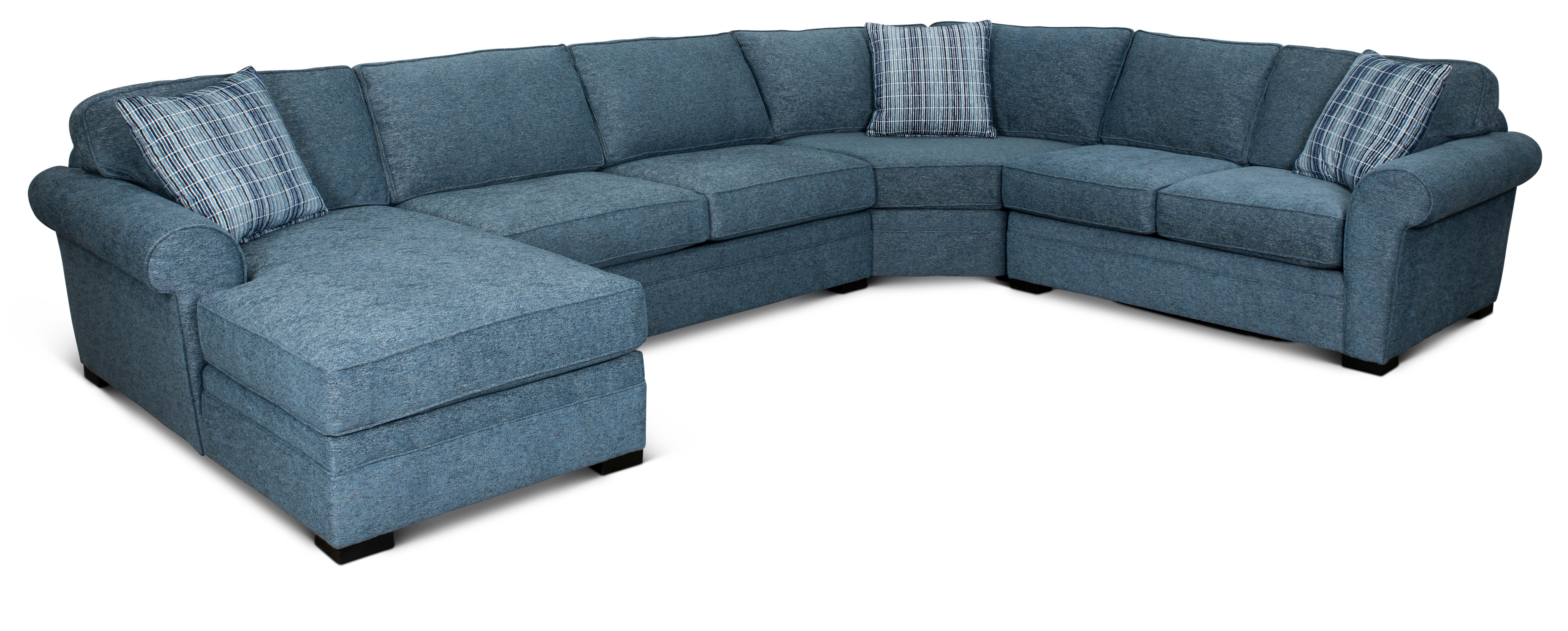 KIT Orion Blue 4-Piece Left-Facing Chaise Curved Sectional-1