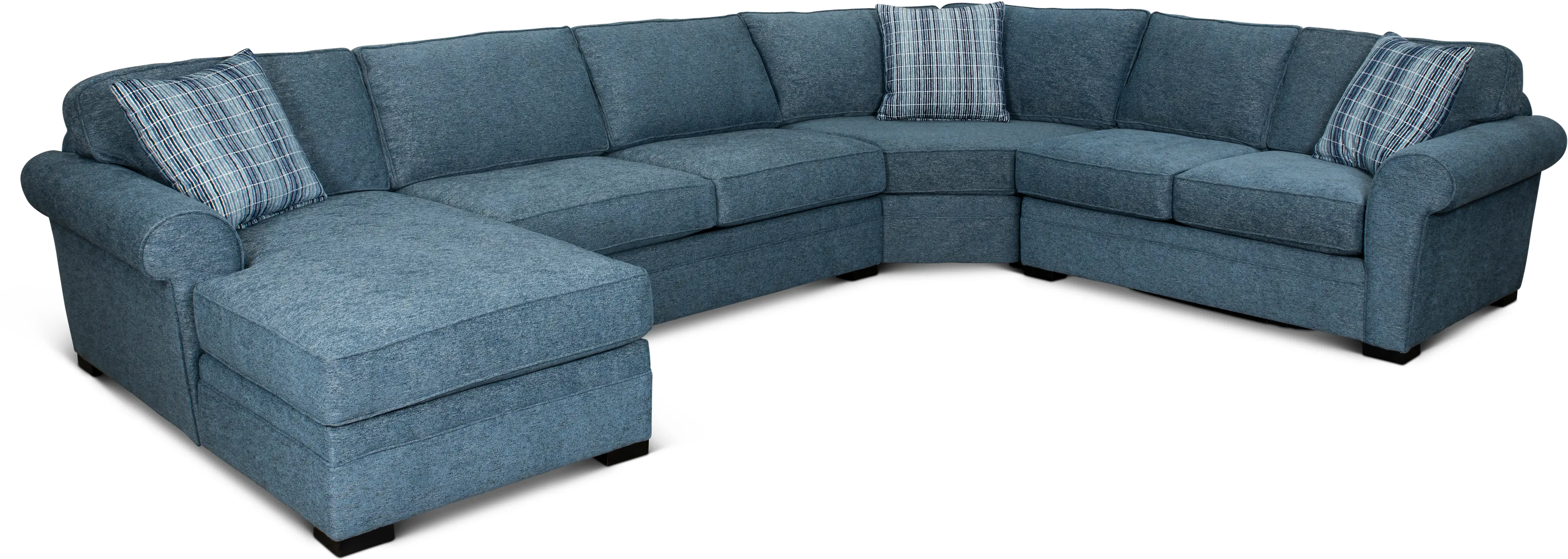 KIT Orion Blue 4-Piece Left-Facing Chaise Curved Sectional-1