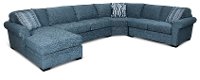 KIT Orion Blue 4-Piece Left-Facing Chaise Curved Sectional