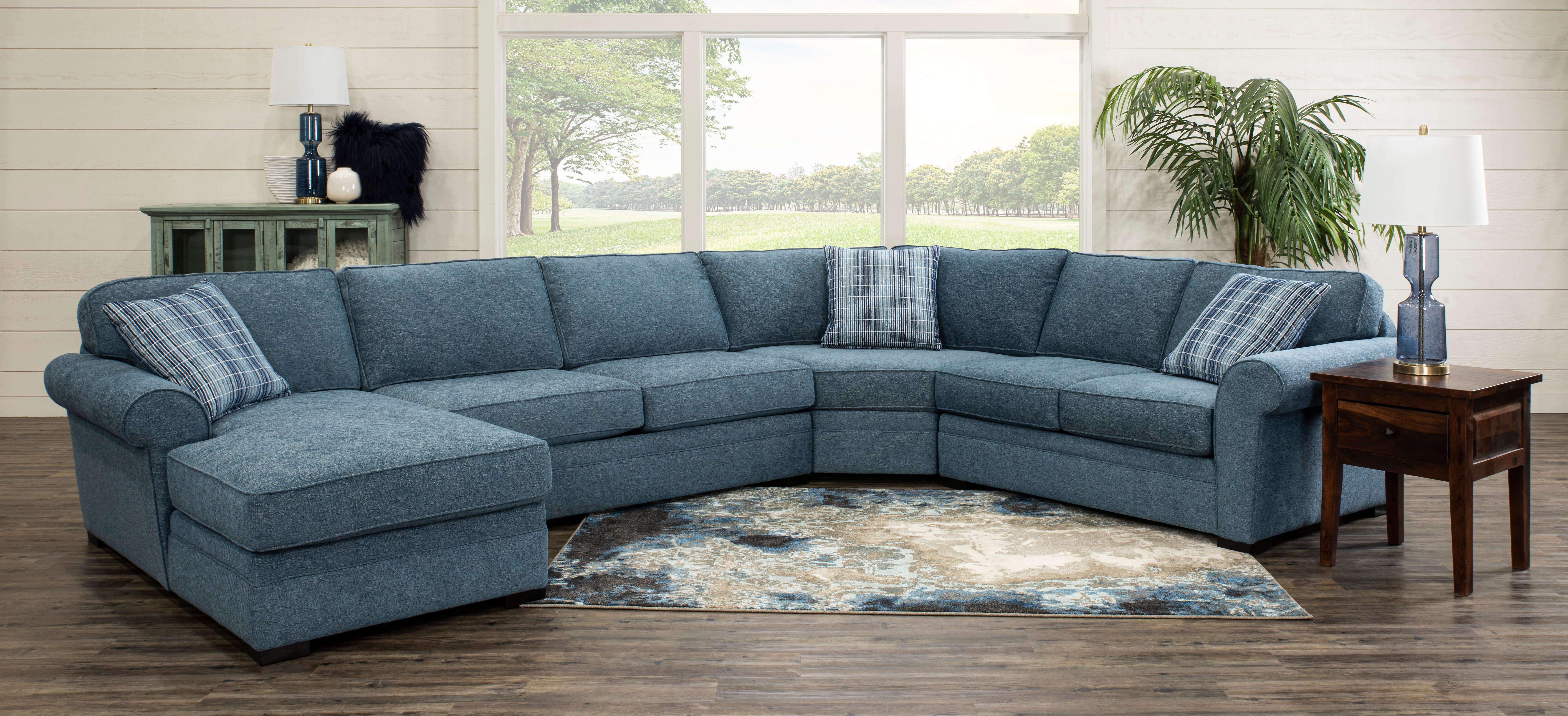 KIT Orion Blue 4-Piece Left-Facing Chaise Curved Sectional-2