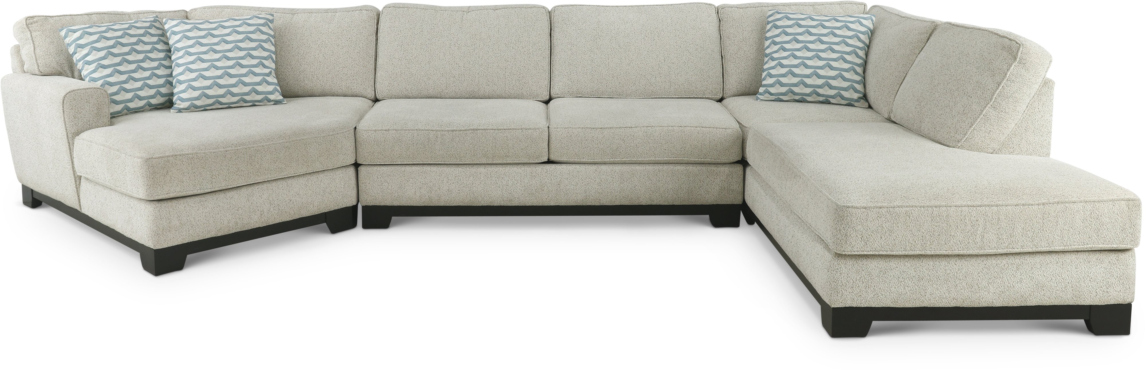 KIT Off-White 3 Piece Sectional Sofa with RAF Chaise - Pisces-1