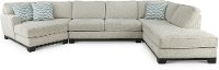 KIT Off-White 3 Piece Sectional Sofa with RAF Chaise - Pisces