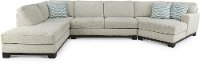KIT Off-White 3 Piece Sectional Sofa with LAF Chaise - Pisces