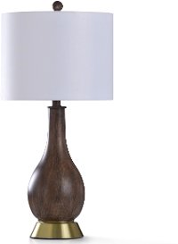 Brown Wood-Look Table Lamp - Roanoke