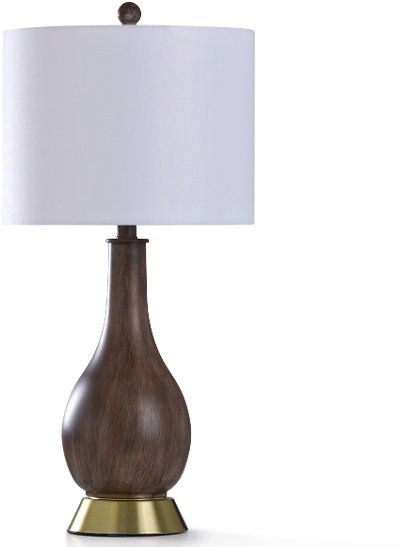 Brown Wood-Look Table Lamp - Roanoke