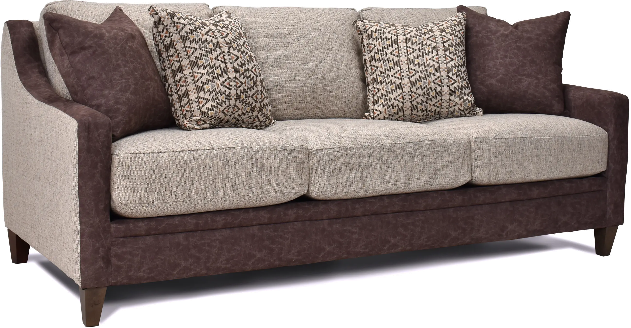 Contemporary Mocha Brown and Fog Gray Sofa - Alvarado-1