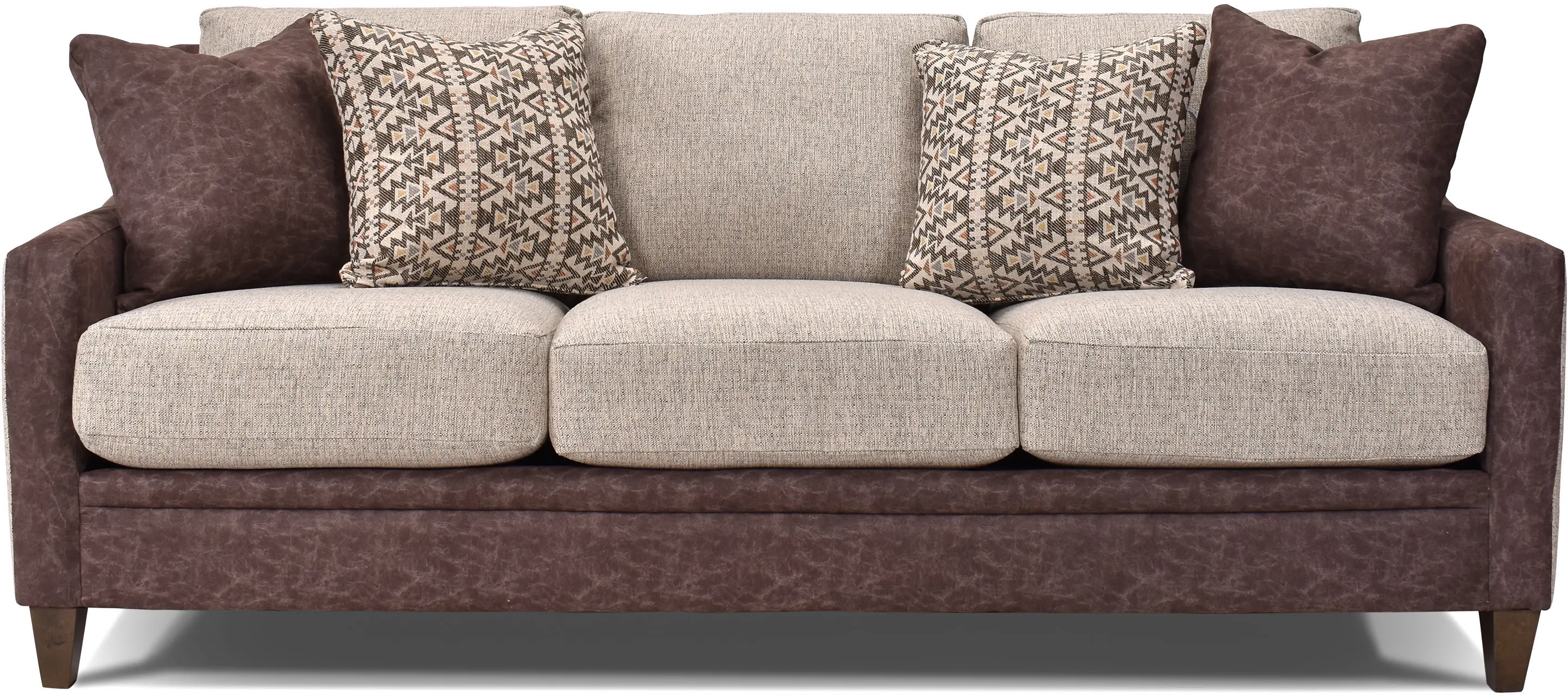 Contemporary Mocha Brown and Fog Gray Sofa - Alvarado-4