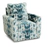 Contemporary Lagoon Blue Swivel Accent Chair - Troy