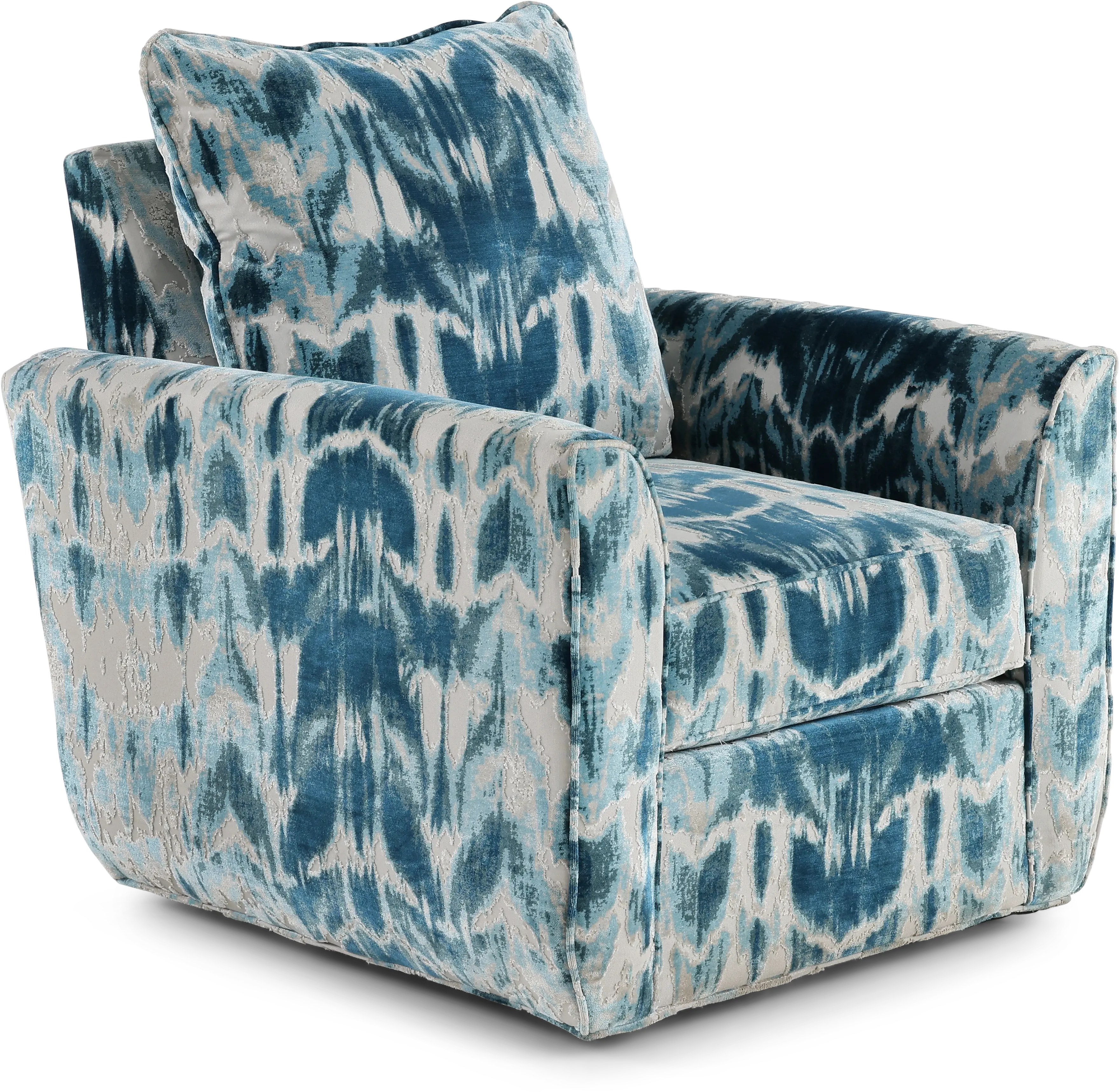 Troy Lagoon Blue Swivel Accent Chair-2