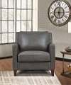 New Haven Contemporary Ash Gray Leather Chair