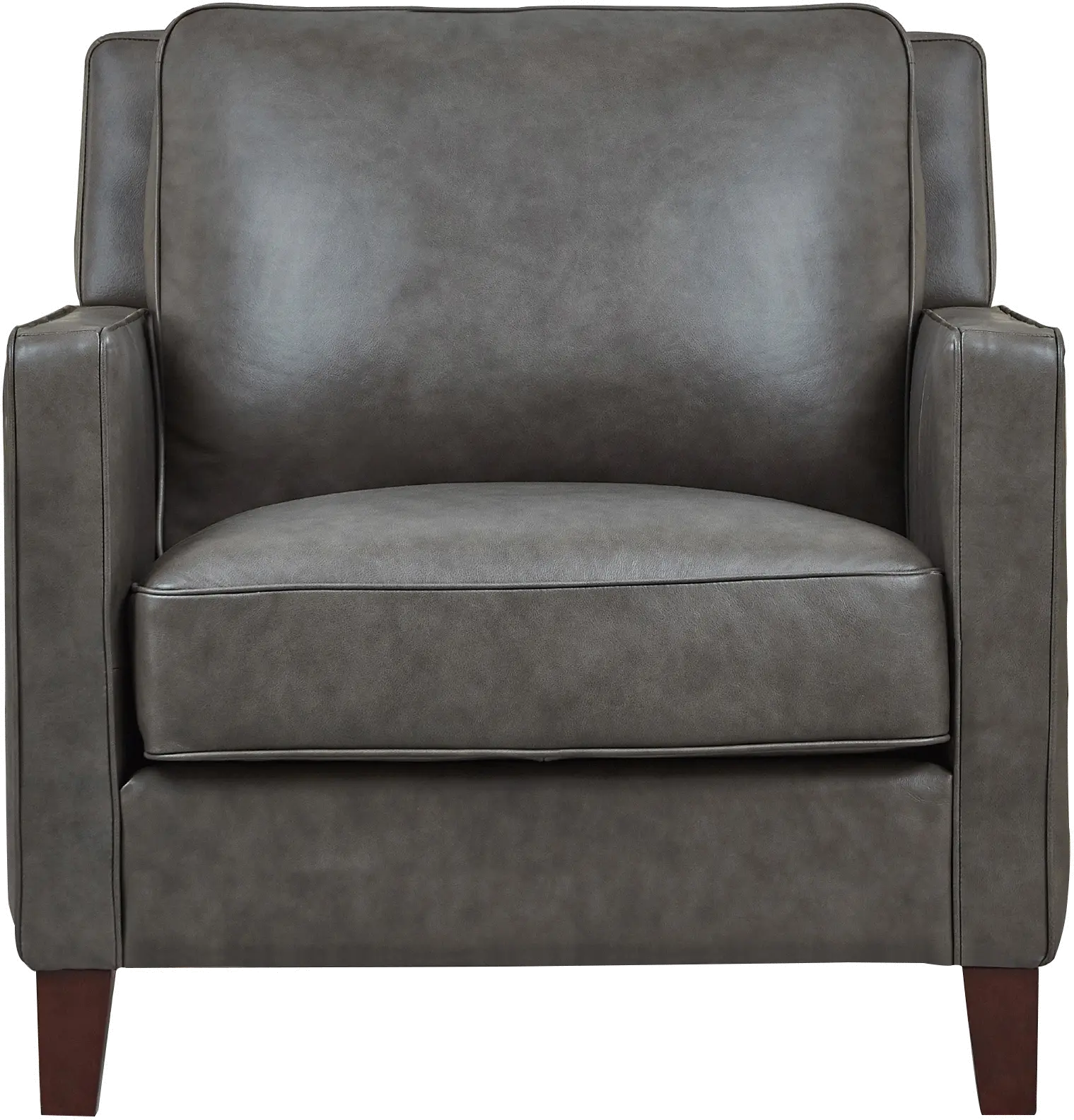 New Haven Contemporary Ash Gray Leather Chair-2