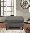 New Haven Contemporary Ash Gray Leather Ottoman