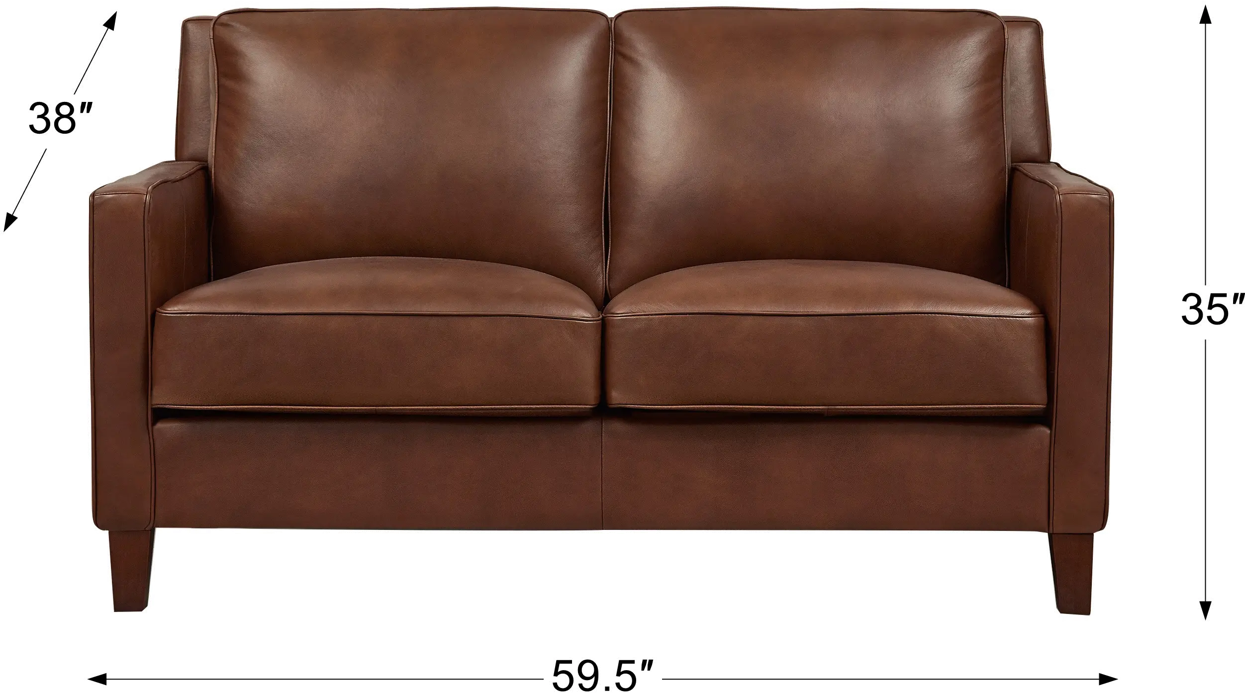 New Haven Brown Leather 2 Piece Sofa and Loveseat Set-3