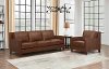 New Haven Brown Leather 2 Piece Sofa and Chair Set