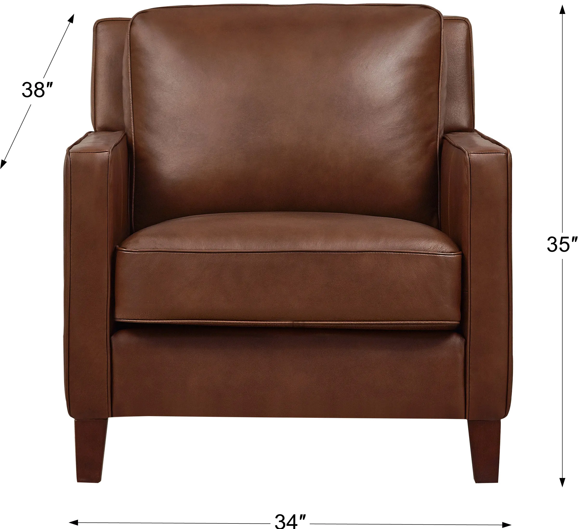 New Haven Brown Leather 2 Piece Sofa and Chair Set-3