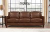 Contemporary Tobacco Brown Leather Sofa - New Haven