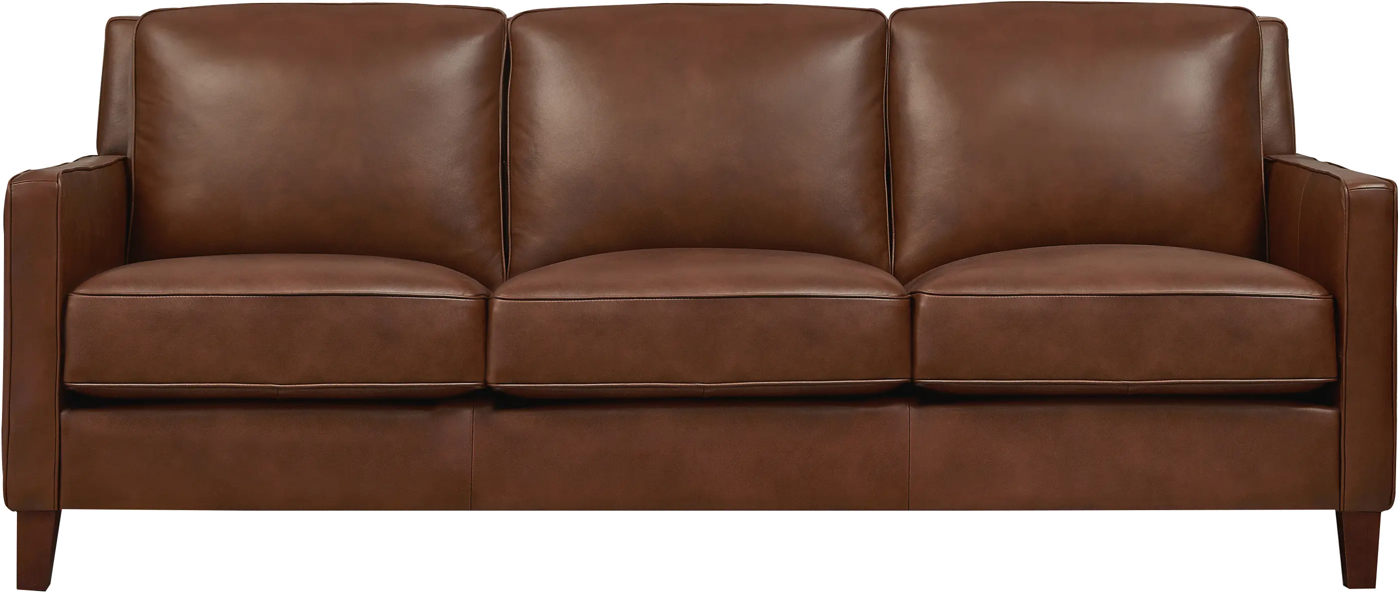 New Haven Contemporary Tobacco Brown Leather Sofa-3