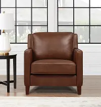 New Haven Contemporary Tobacco Brown Leather Chair