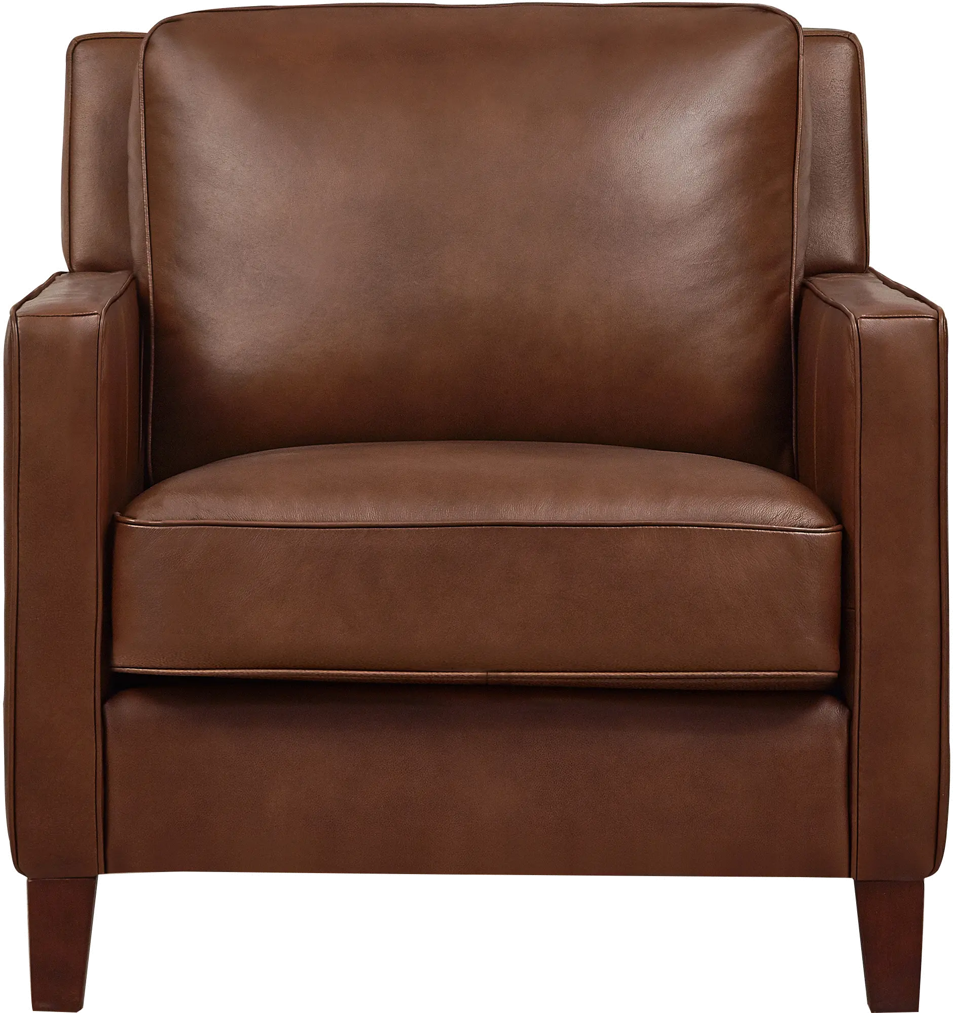 New Haven Contemporary Tobacco Brown Leather Chair-2