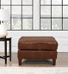 New Haven Contemporary Tobacco Brown Leather Ottoman