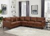 Contemporary Brown Leather 4 Piece Sectional - New Haven