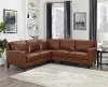 Contemporary Brown Leather 3 Piece Sectional - New Haven