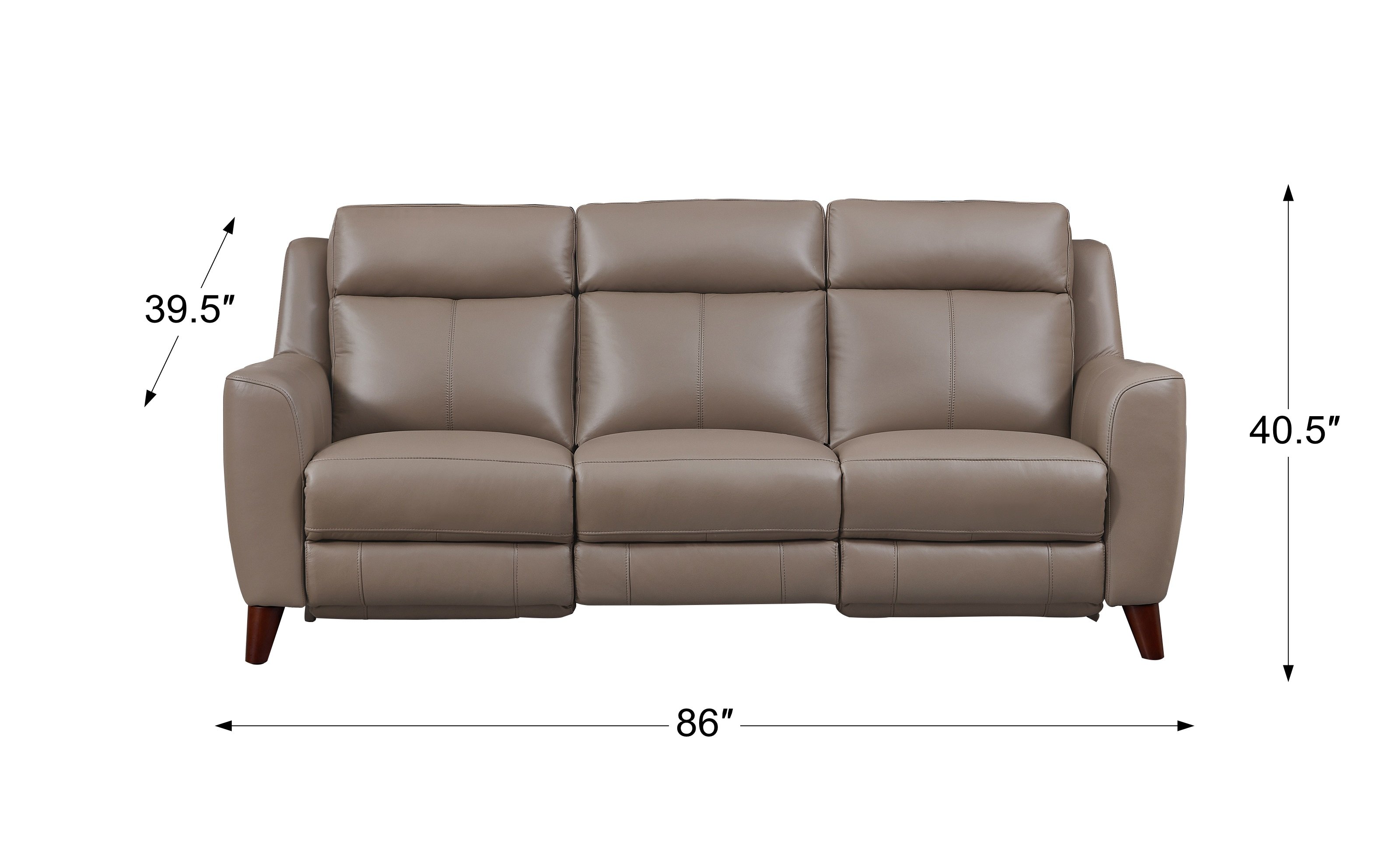 Fresno Taupe Leather Power Reclining Sofa and Chair Set-2