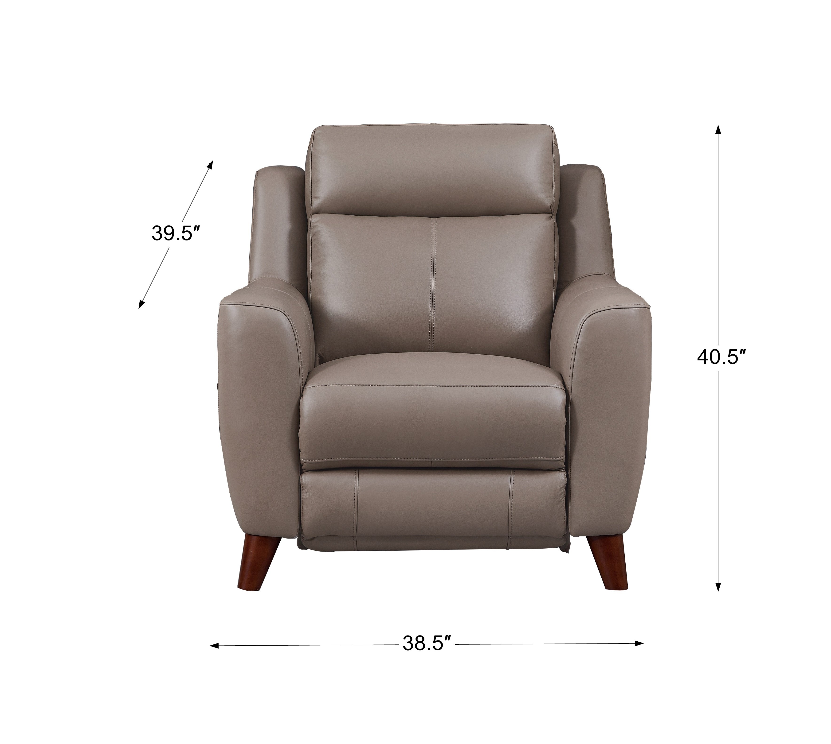 Fresno Taupe Leather Power Reclining Sofa and Chair Set-3