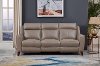 Contemporary Taupe Leather Power Reclining Sofa - Fresno