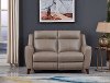 Taupe Leather Power Reclining Loveseat - Fresno