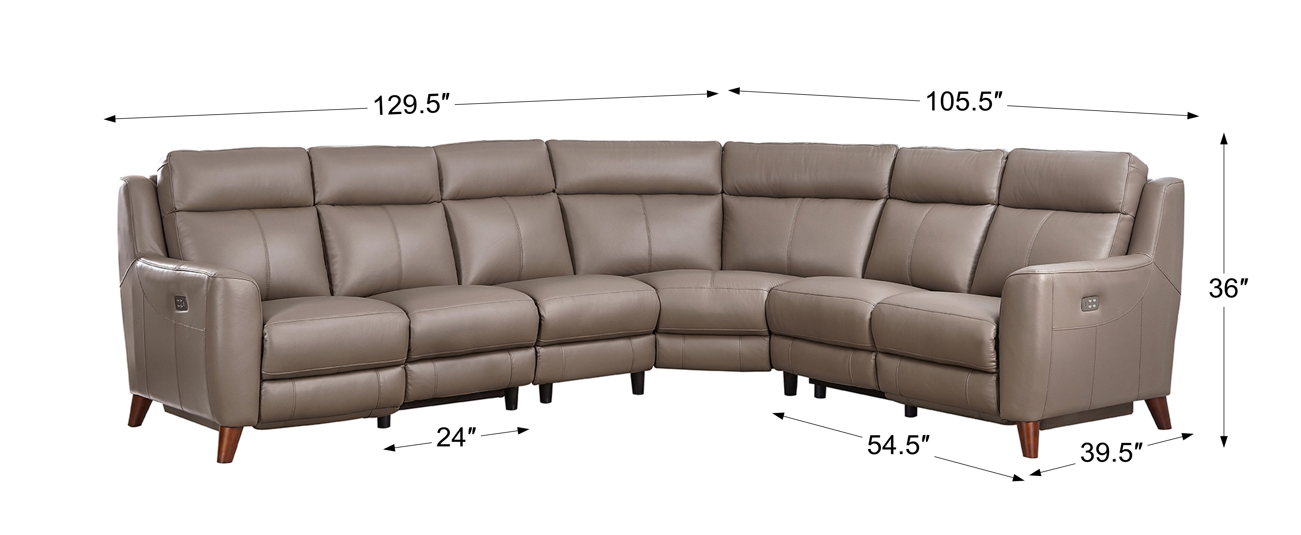 Fresno 4-Piece Power Reclining Leather Sectional-5