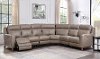 Taupe Leather 4 Piece Power Reclining Sectional - Fresno