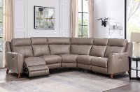 Fresno 3-Piece Curved Power Reclining Leather Sectional